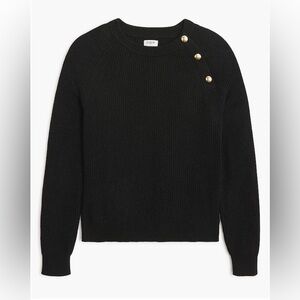 J. Crew Black Sweater with Gold Button Details